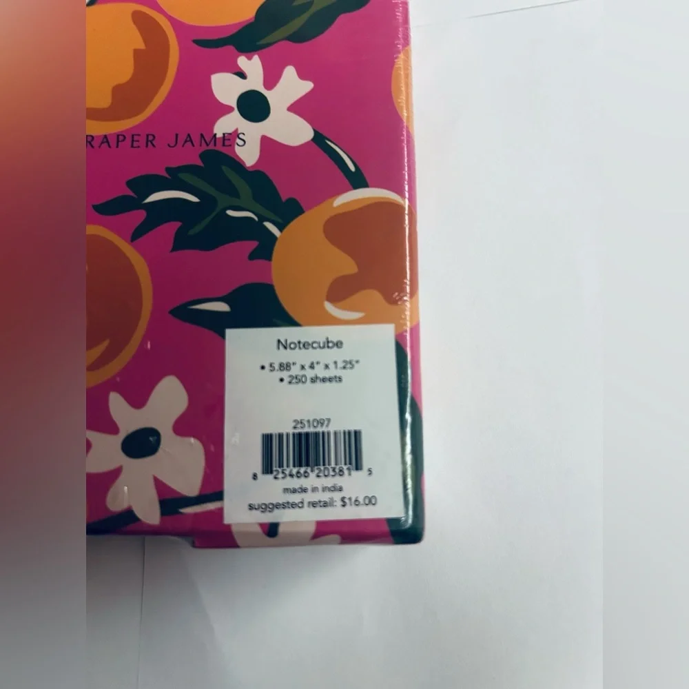 New Pink Floral Notecube Draper James 250 Sheets made in India